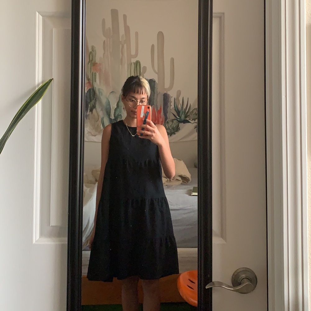 Black tiered dress